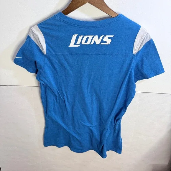 Nike NFL Detroit Lions Womens XL V-Neck T-Shirt Blue Short Sleeve Fan Gear - Picture 5 of 9